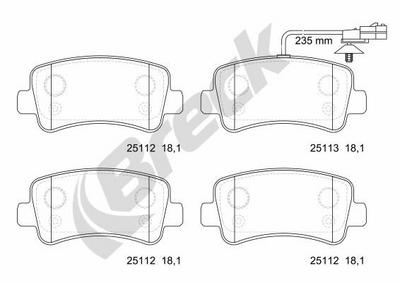 Vauxhall Movano Mk II VAN 2.3 CDTI RWD Rear Brake Pads - thumbnail image 2