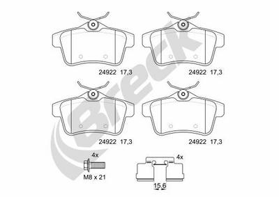 Peugeot 3008 I MPV 2.0 HDi Rear Brake Pads - thumbnail image 2