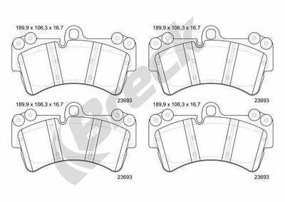 Porsche Cayenne Turbo 4.5 Front Brake Pads - thumbnail image 1