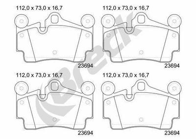 Porsche Cayenne Turbo S 4.5 Rear Brake Pads - thumbnail image 1