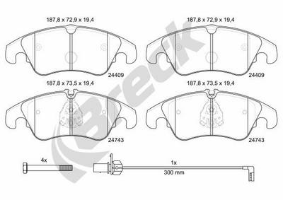 Audi Q5 3.0 TDI quattro Front Brake Pads - thumbnail image 2