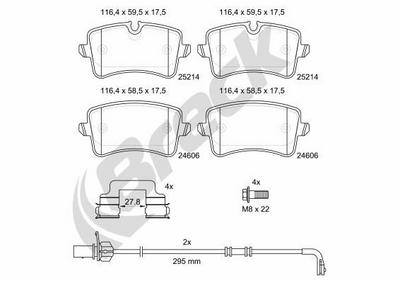 Audi A8 D4 4.2 TDI quattro Rear Brake Pads - thumbnail image 2