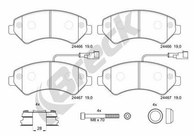 Peugeot Boxer Platform/ Chassis 3.0 HDi 145 Front Brake Pads - thumbnail image 2