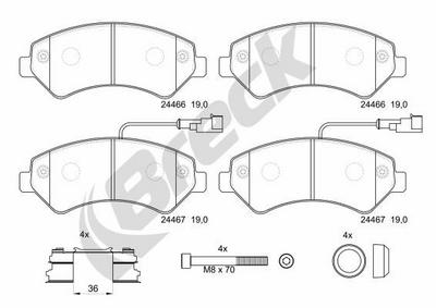 Peugeot Boxer Van/ Furgon 3.0 HDi 155 Front Brake Pads - thumbnail image 2