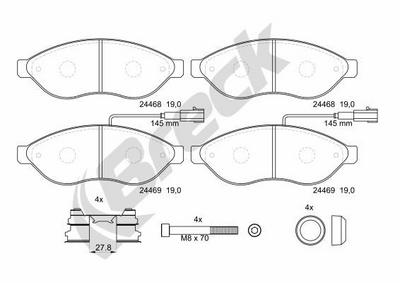 Peugeot Boxer Bus 2.0 BlueHDi 110 Front Brake Pads - thumbnail image 2