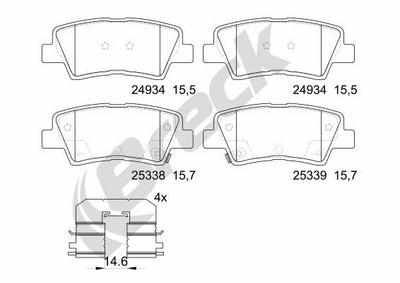 Kia Pro Ceed 1.0 T-GDI Rear Brake Pads - thumbnail image 2