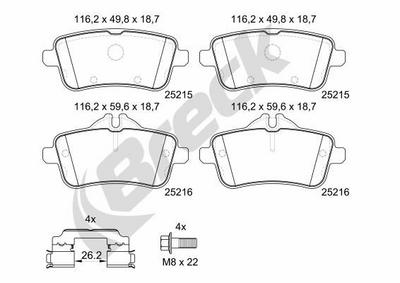 Mercedes-Benz M-Class ML 63 AMG 4-matic Rear Brake Pads - thumbnail image 2