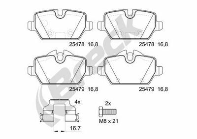 Mini Paceman John Cooper Works ALL4 Rear Brake Pads - thumbnail image 2