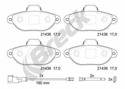 FIAT 500 1.2 LPG Front Brake Pads - thumbnail image 2