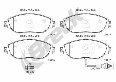 SEAT Alhambra 1.8 TSI Front Brake Pads - thumbnail image 2