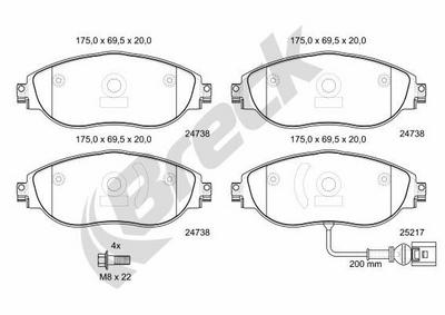 SEAT Ateca 2.0 TSI 4Drive Front Brake Pads - thumbnail image 2