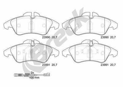 Mercedes-Benz Sprinter 3-t Bus 312 D 2.9 Front Brake Pads - thumbnail image 3