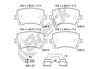 Audi A3 3.2 V6 Quattro Rear Brake Pads - thumbnail image 2