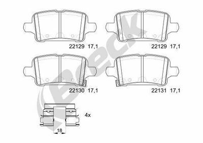 Vauxhall Astra Mk VII 1.6 Turbo Rear Brake Pads - thumbnail image 4