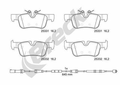 BMW 2 Gran Tourer 216 d Rear Brake Pads - thumbnail image 3