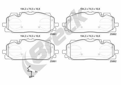 Audi e-tron S quattro Front Brake Pads - thumbnail image 2