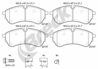 Volkswagen Crafter Platform/ Chassis 2.0 TDI FWD Front Brake Pads - thumbnail image 2