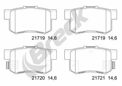 Honda Integra Coupe 1.8 Type-R Rear Brake Pads - thumbnail image 2