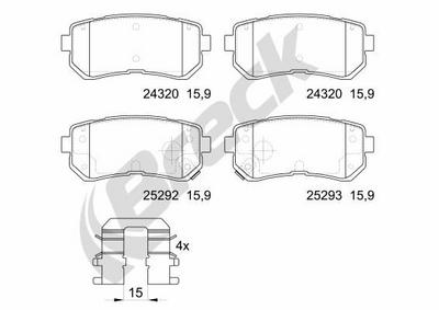 Kia Pro Ceed 1.4 Rear Brake Pads - thumbnail image 2