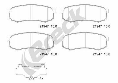 Toyota Land Cruiser Prado 4.0 V6 VVTi Rear Brake Pads - thumbnail image 2