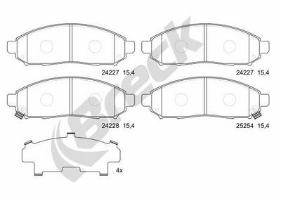 Nissan NV200 Van/ Furgon e-NV Front Brake Pads - thumbnail image 2
