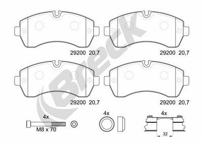 Mercedes-Benz SPRINTER 3,5-t Van/ Furgon eSPRINTER Front Brake Pads - thumbnail image 2