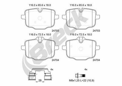 BMW X7 xDrive M 50 d Rear Brake Pads - thumbnail image 2