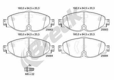 Ford Transit Connect V761 Furgon/Minivan EcoBlue 4WD Front Brake Pads - thumbnail image 3