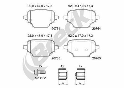 Vauxhall Combo Mk IV Life 1.5 Rear Brake Pads - thumbnail image 3