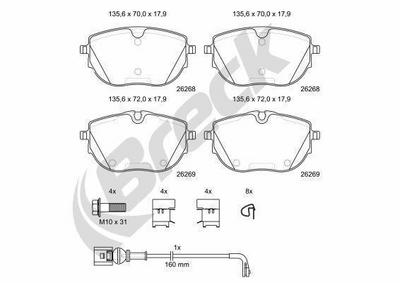 Volkswagen Caravelle Mk VI 2.0 TDI 4MOTION Front Brake Pads - thumbnail image 3
