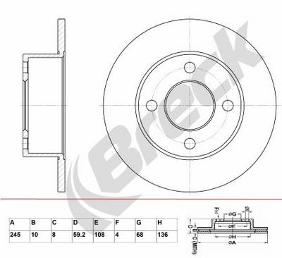 Audi CABRIOLET B3 2.3 E Rear Brake Discs - thumbnail image 2