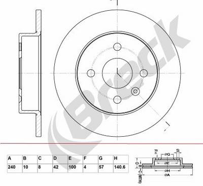Vauxhall ASTRAVAN Mk V Van/ Furgon/Estate 1.9 CDTi Rear Brake Discs - thumbnail image 2