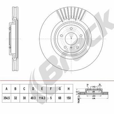 Infiniti QX70 30d AWD Front Brake Discs - thumbnail image 2