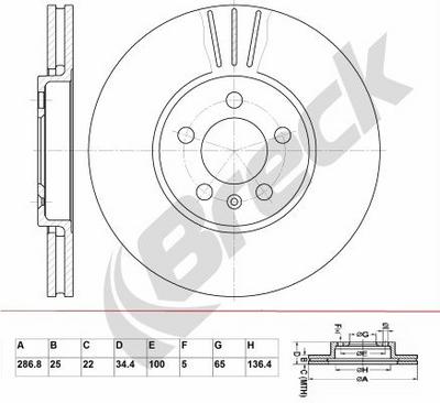 Skoda FABIA II 1.4 TSI RS Front Brake Discs - thumbnail image 2