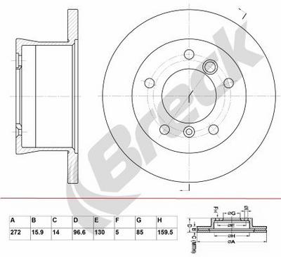 Mercedes-Benz SPRINTER 3-t Van/ Furgon 308 CDI Rear Brake Discs - thumbnail image 2