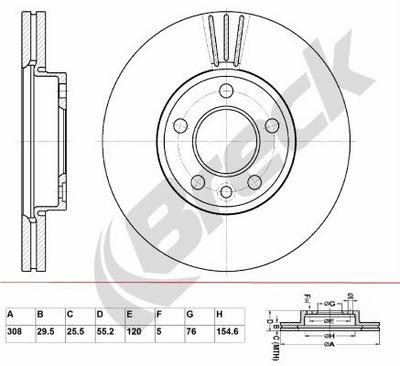 Volkswagen TRANSPORTER / CARAVELLE Mk VI Bus 2.0 TDI Front Brake Discs - thumbnail image 2