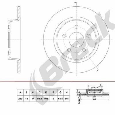Ford Transit CONNECT MPV 1.6 TDCi Rear Brake Discs - thumbnail image 3