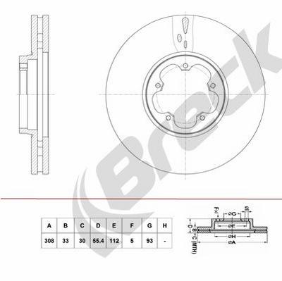 Ford Transit CUSTOM V362 Van/ Furgon 1.0 EcoBoost PHEV Front Brake Discs - thumbnail image 2