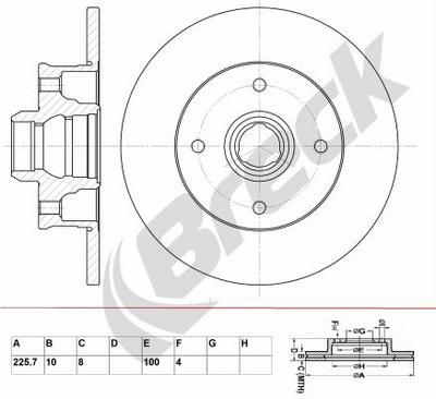 Volkswagen Passat B3/B4 1.6 Rear Brake Discs - thumbnail image 2