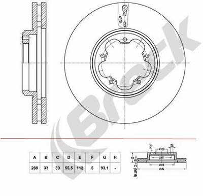 Ford Transit V363 Bus 2.2 TDCi Front Brake Discs - thumbnail image 2