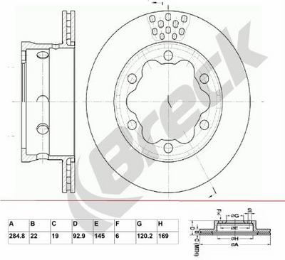 Volkswagen LT Mk II Platform/ Chassis 2.3 Rear Brake Discs - thumbnail image 2