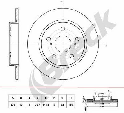 Toyota Auris 2.2 D Rear Brake Discs - thumbnail image 2