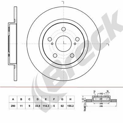 Toyota Avensis Estate 1.8 VVT-i Rear Brake Discs - thumbnail image 3