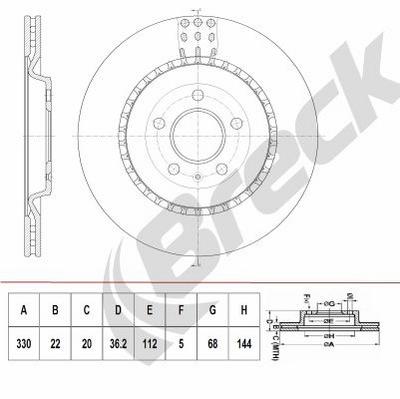 Audi A8 D5 50 TDI Mild Hybrid quattro Rear Brake Discs - thumbnail image 2