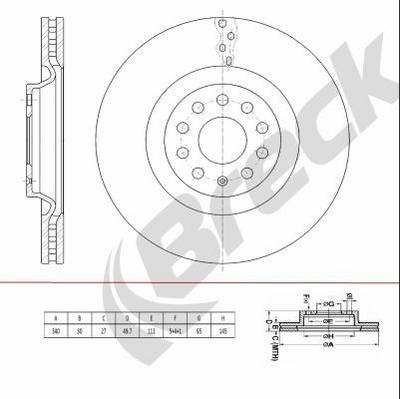 Skoda Superb II 3.6 FSI 4x4 Front Brake Discs - thumbnail image 2