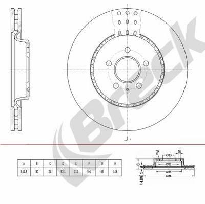 Audi Q5 3.0 TDI quattro Front Brake Discs - thumbnail image 2