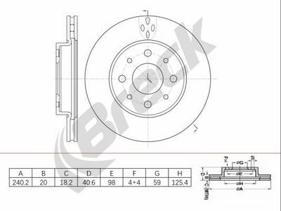 FIAT 500 C 1.3 D Multijet Front Brake Discs - thumbnail image 2