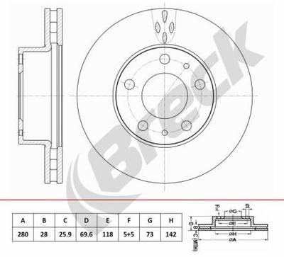 FIAT Ducato Bus 120 Multijet 2.3 D Front Brake Discs - thumbnail image 2