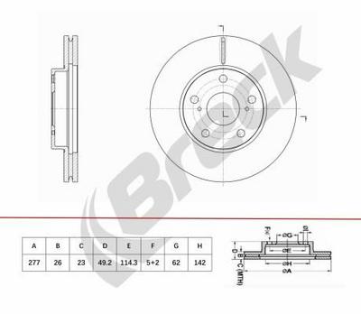Toyota Auris 1.4 D-4D Front Brake Discs - thumbnail image 2
