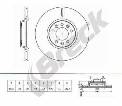 Citroën C5 III Break 1.8 i 16V Front Brake Discs - thumbnail image 2